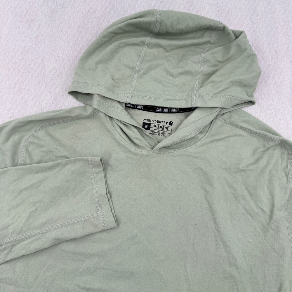 Carhartt Force Relaxed Fit Hooded Shirt Mens Medium Sage Green Workwear TK6654-M